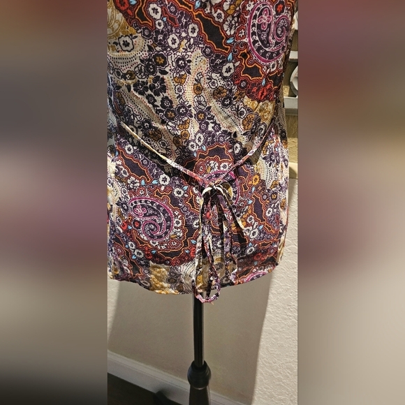 MOSSIMO WOMAN'S RUST COLOR PAISLEY PRINT SHEER BOHEMIAN MEDIUM TANK - Picture 7 of 7